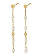 Ocean Pearl Earchains 55 Mm Ørestickere Smykker Gold Pernille Corydon