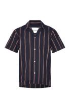 Lawson Stripe Ss Shirt Designers Shirts Short-sleeved Navy Les Deux