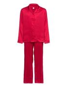 Pajama Satin Pyjamassæt Red Lindex