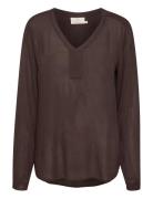 Amber Blouse Ls Tops Blouses Long-sleeved Brown Kaffe