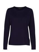 Srmarla O-Neck Roll Edge Knit Tops Knitwear Jumpers Blue Soft Rebels