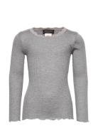 Rkbeatha Ls Lace Top Tops T-shirts Long-sleeved T-Skjorte Grey Rosemun...