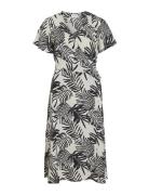 Vilovie S/S Wrap Midi Dress - Noos Knælang Kjole White Vila