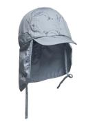 Summer Hat W. String Solhat Blue En Fant