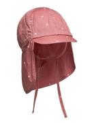 Summer Hat W. String Solhat Pink En Fant