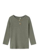 Nmmkab Ls Top Noos Tops T-shirts Long-sleeved T-Skjorte Green Name It