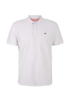 Basic Polo With Contrast Tops Polos Short-sleeved White Tom Tailor