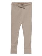 Rib Jersey Leggings W. String Bottoms Leggings Grey Copenhagen Colors