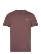 Contrast Tape Ringer Tee Tops T-Kortærmet Skjorte Brown Fred Perry