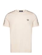 Contrast Tape Ringer Tee Tops T-Kortærmet Skjorte Cream Fred Perry