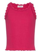 Rkbeatha Sl Top W/ Lace Tops T-shirts Sleeveless Pink Rosemunde Kids