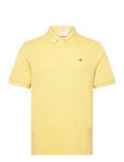 Reg Shield Ss Pique Polo Tops Polos Short-sleeved Yellow GANT