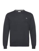 Classic Cotton C-Neck Tops Knitwear Round Necks Black GANT