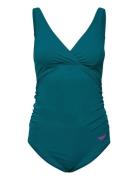 Womens V Neck Maternity U Back Sport Swimsuits Green Speedo