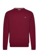 Superfine Lambswool C-Neck Tops Knitwear Round Necks Burgundy GANT