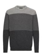 Tim O Neck Knit Tops Knitwear Round Necks Grey Clean Cut Copenhagen