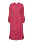 Yasluma Ls Long Wrap Dress S. Noos Knælang Kjole Pink YAS