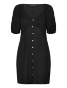 Vmmymilo 2/4 Short Button Dress Wvn Ga Kort Kjole Black Vero Moda