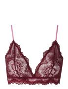 Lace Triangle Bralette Lingerie Bras & Tops Soft Bras Bralette Burgund...