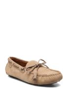 Suede-Anders Tie-Cs-Drv Loafers Flade Sko Beige Polo Ralph Lauren