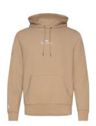 Logo Double-Knit Hoodie Tops Sweatshirts & Hoodies Hoodies Beige Polo ...