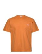 Basic Pocket T-Shirt Héritage Tops T-Kortærmet Skjorte Orange Armor Lu...