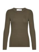 Slfdianna Ls O-Neck Top Tops T-shirts & Tops Long-sleeved Khaki Green ...