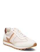 Dani Suede & Leather Sneaker Low-top Sneakers Cream Lauren Ralph Laure...