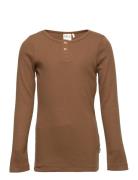 Noe Tröja Tops T-shirts Long-sleeved T-Skjorte Brown Ma-ia Family