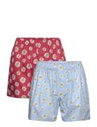 2-Pack - Flowers Boxers Underwear Boxer Shorts Blue Pockies