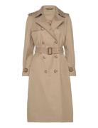 Belted Double-Breasted Trench Coat Trenchcoat Frakke Beige Lauren Ralp...