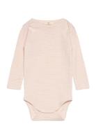 Striped Long Sleeve Body Bodies Long-sleeved Pink Copenhagen Colors