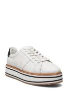 Amelia Leather Platform Sneaker Low-top Sneakers Cream Lauren Ralph La...