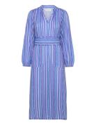 Parisll Midi Dress Ls Knælang Kjole Blue Lollys Laundry