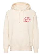 Heavy Wash Hoodie Tops Sweatshirts & Hoodies Hoodies Cream GANT