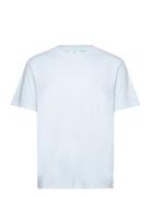 100% Cotton Relaxed-Fit T-Shirt Tops T-Kortærmet Skjorte Blue Mango