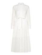 Michele Broderie Anglaise Dress Knælang Kjole White Bubbleroom