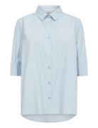 Sc-Netti Tops Shirts Short-sleeved Blue Soyaconcept