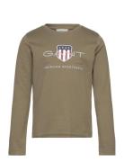 Archive Shield Ls T-Shirt Tops T-shirts Long-sleeved T-Skjorte Khaki G...