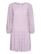 Base Dress Viscose Knælang Kjole Purple Noella