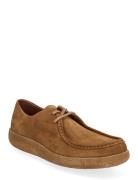 Biaasher Moc Toe Lace Up Shoe Suede Loafers Flade Sko Brown Bianco