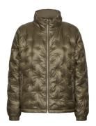 Logo Quilted Funnelneck Down Coat Foret Jakke Green Lauren Ralph Laure...