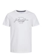 Jjferris Tee Ss Crew Neck Jnr Tops T-Kortærmet Skjorte White Jack & J ...