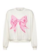 Sweatshirt Big Bow Tops Sweatshirts & Hoodies Sweatshirts White Lindex