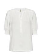 Sc-Radia Tops Blouses Short-sleeved White Soyaconcept