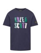 Polygon Graphic T-Shirt Tops T-Kortærmet Skjorte Navy Lyle & Scott