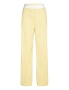 Sgbibbi, 2119 Poplin Lurex Bottoms Trousers Straight Leg Yellow STINE ...
