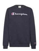 Crewneck Sweatshirt Tops Sweatshirts & Hoodies Sweatshirts Navy Champi...