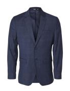 Slhslim-Neil Dark Blue Check Blz Noos Suits & Blazers Blazers Single B...