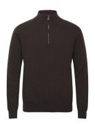 Patton Half Zip Tops Knitwear Half Zip Jumpers Brown Oscar Jacobson